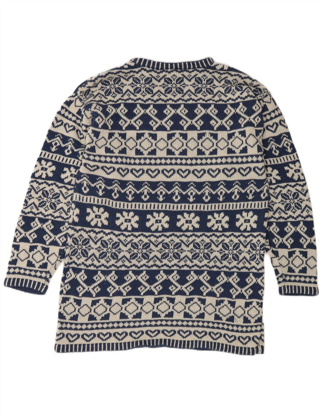 Impuls Herren-Pullover mit Rundhalsausschnitt, Größe S, Blau, Fair-Isle-Ramie