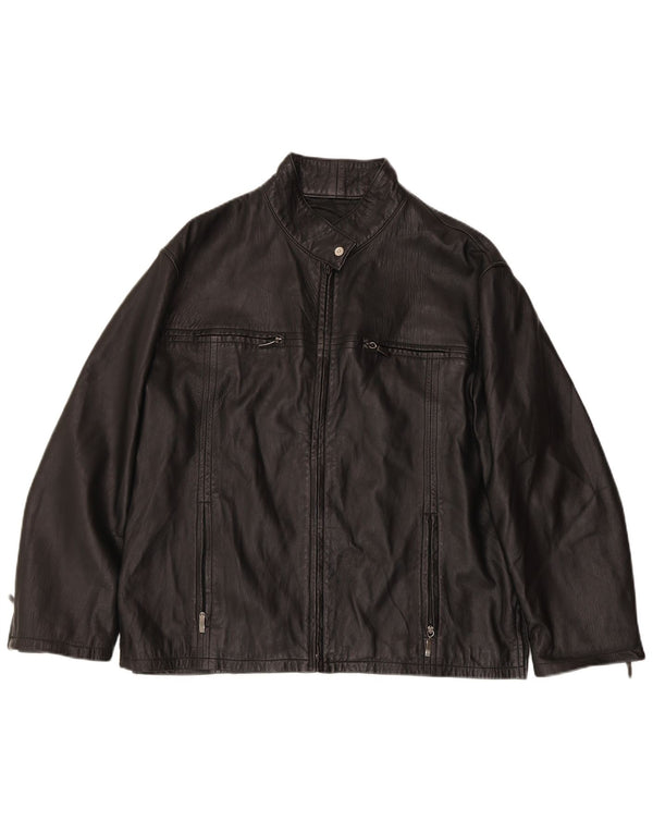 VINTAGE Damen Lederjacke UK 18 XL Schwarz