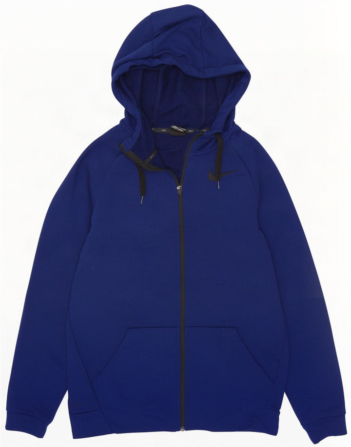 Nike Herren Dri Fit Zip Hoodie Pullover Small Marineblau
