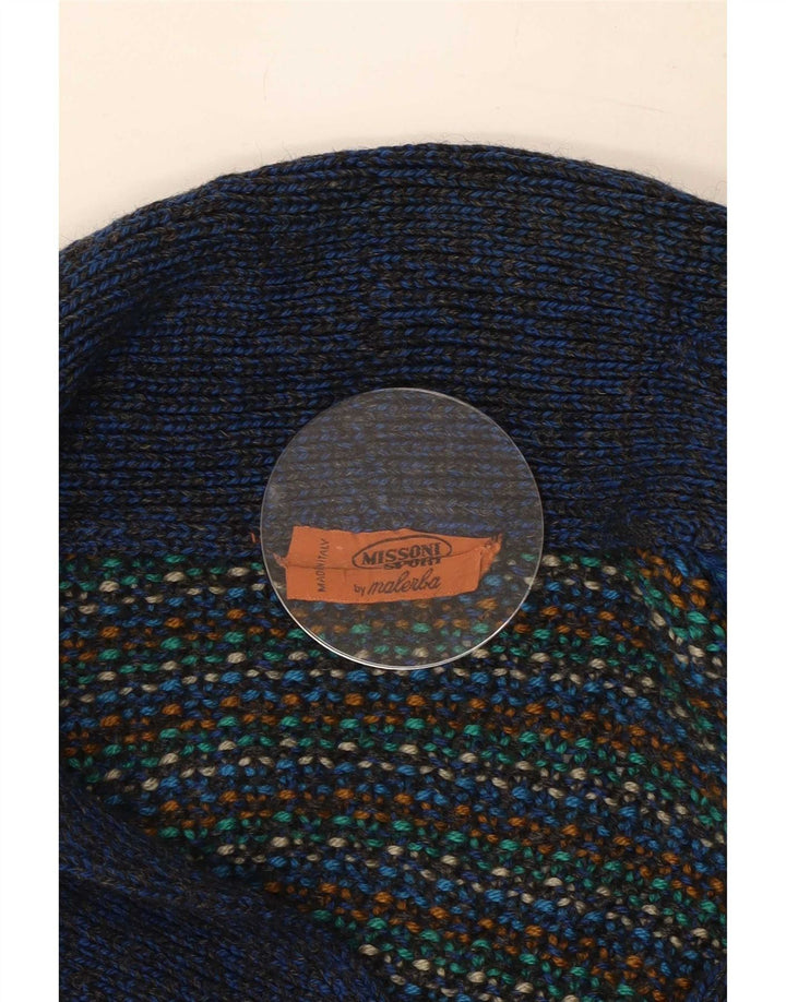 Missoni Herren-Strickjacke, mittelgroß, mehrfarbig, gestreift, Wolle