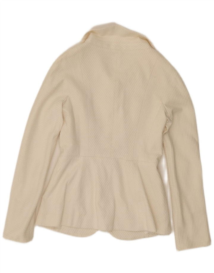 Vintage Damen 4-Knopf-Blazerjacke UK 10 Small Weiß