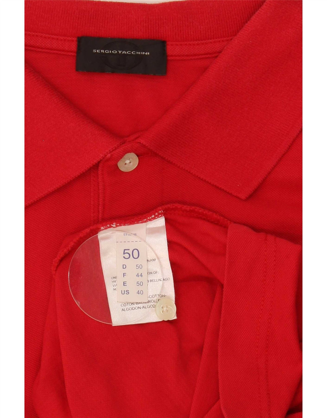 Sergio Tacchini Herren Poloshirt IT 50 Mittelrote Baumwolle