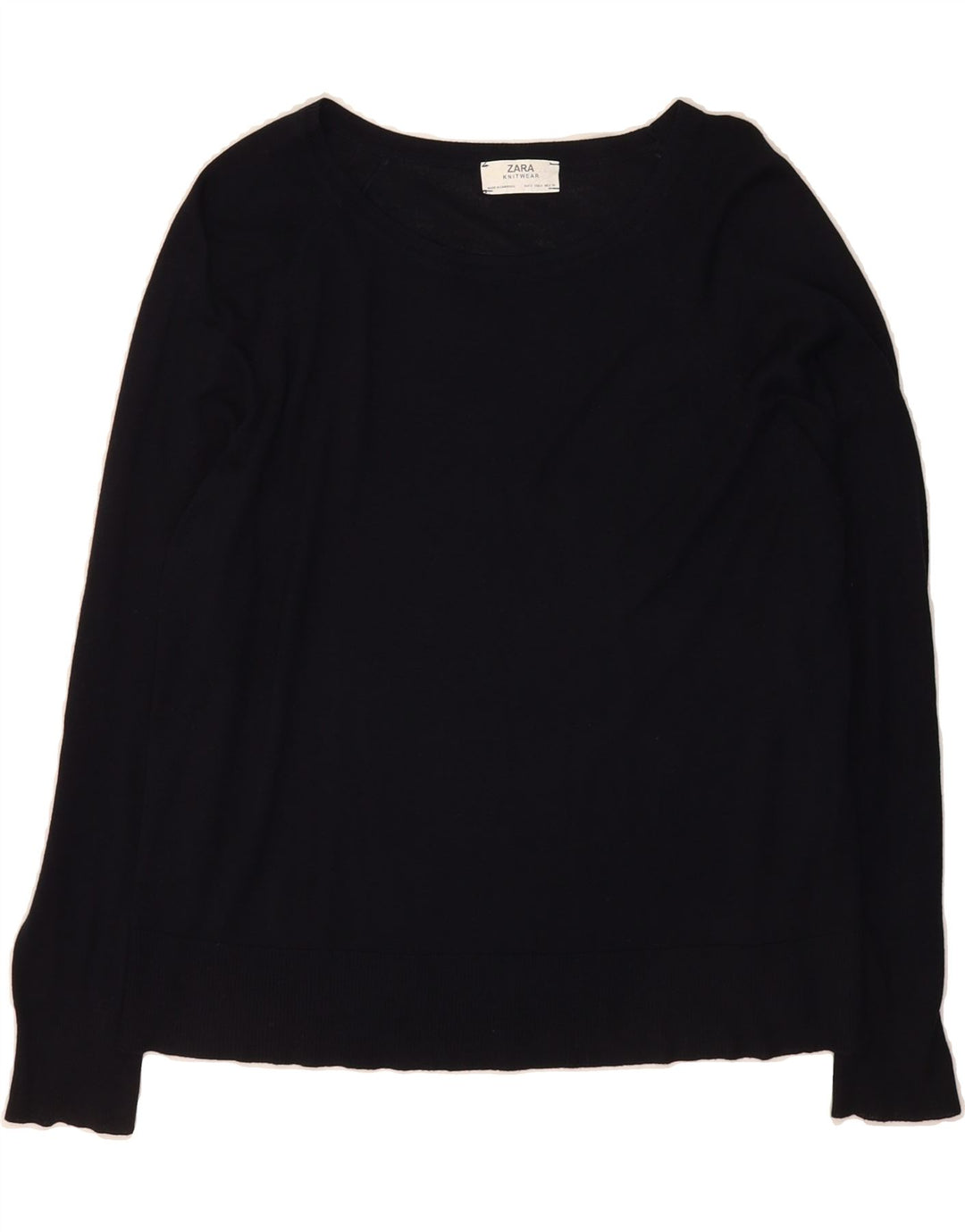 ZARA Womens Oversized Top Long Sleeve UK 10 Small Black Viscose Vintage Zara and Second-Hand Zara from Messina Hembry 