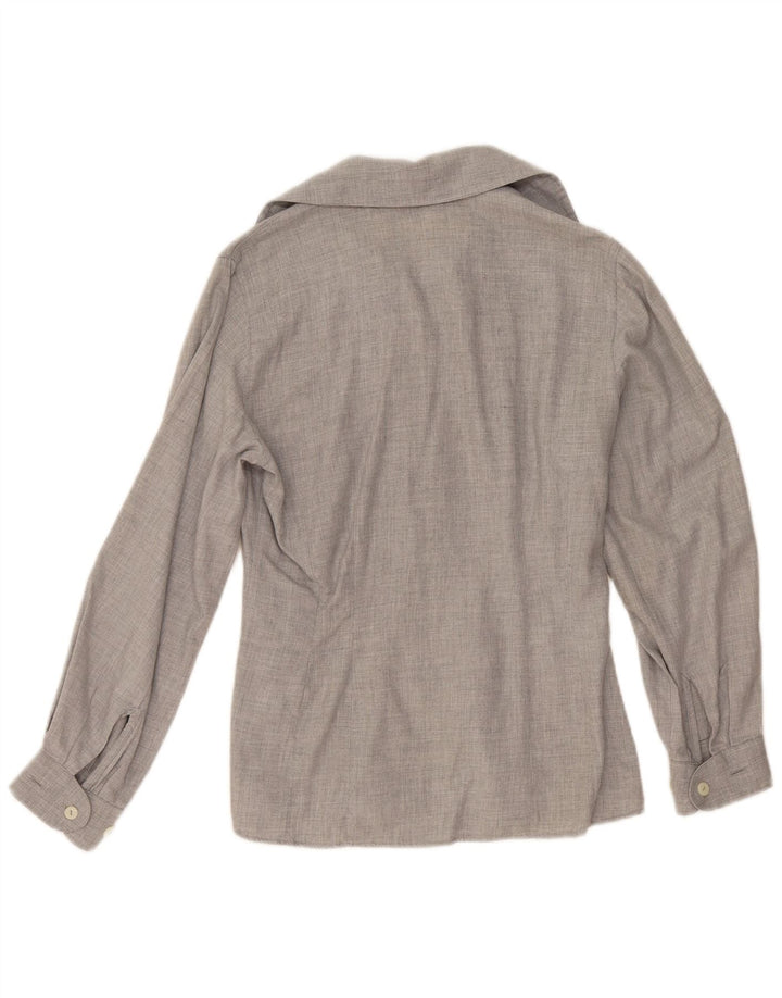 Sisley Damen-Hemd IT 42 aus mittelgrauer Baumwolle