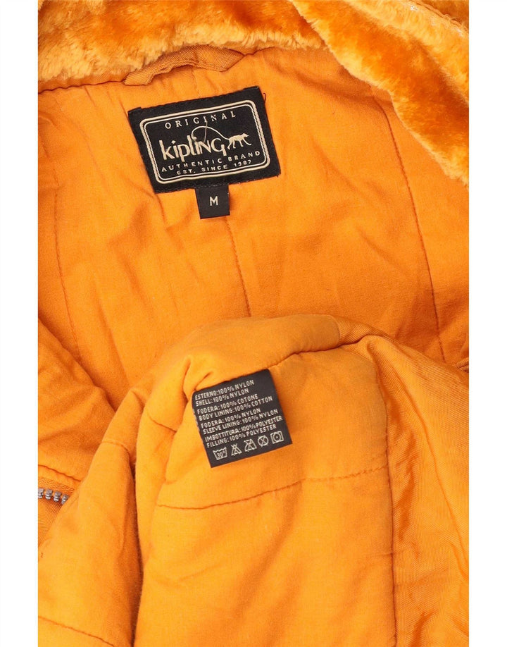 Kipling Damen-Windbreaker-Mantel mit Kapuze, UK 14, mittelgelbes Nylon