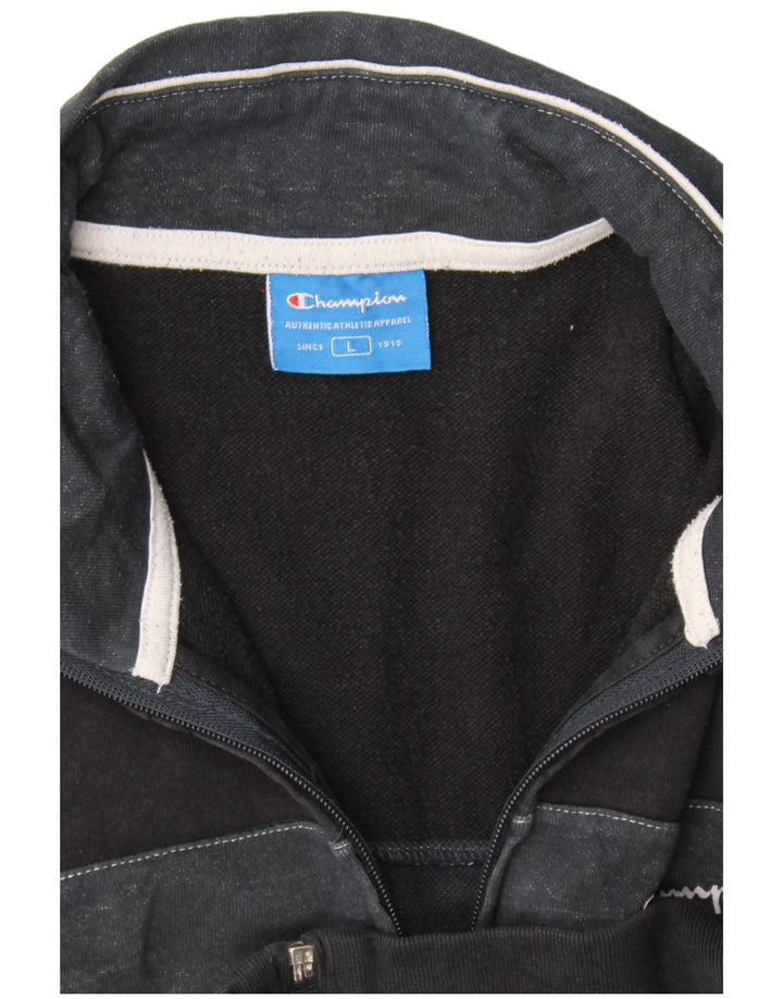 Champion Herren-Trainingsanzug-Top-Jacke, groß, Schwarz, Farbblock