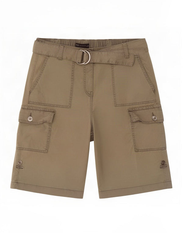 Marks & Spencer Damen Cargoshorts UK 12 Medium W30 Khaki Lyocell