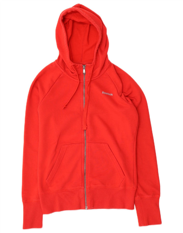 Reebok Damen Zip Hoodie Pullover UK 10 Small Rot