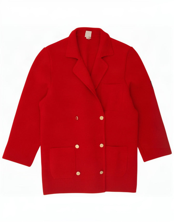 Ocean Star Damen Zweireihiger Strickblazer UK 14 Mittelrot