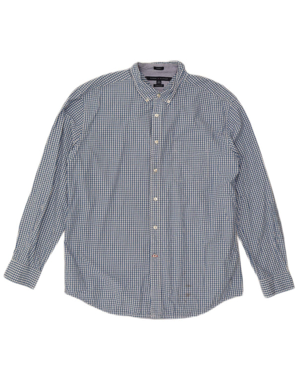 Tommy Hilfiger Herren-Hemd mit klassischer Passform, XL, blau, Gingham-Baumwolle