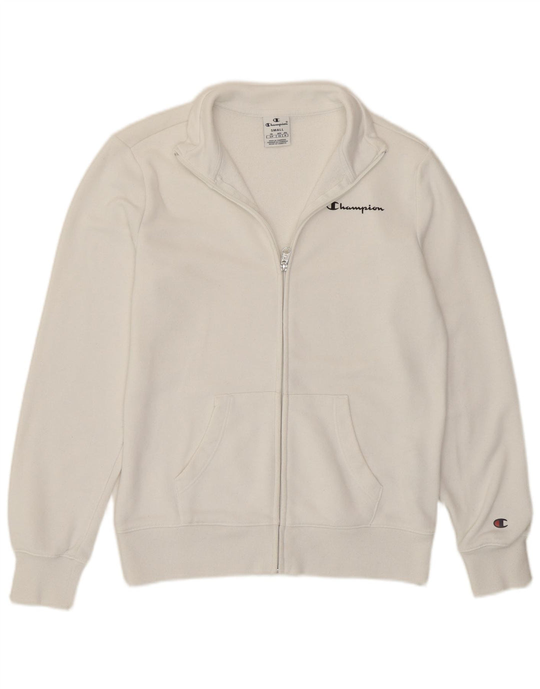 Champion Damen-Trainingsanzugoberteil, UK-Größe 10, Größe S, weiße Baumwolle