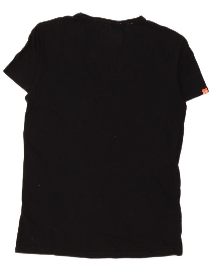 SUPERDRY Herren T-Shirt-Oberteil aus mittelschwarzer Baumwolle