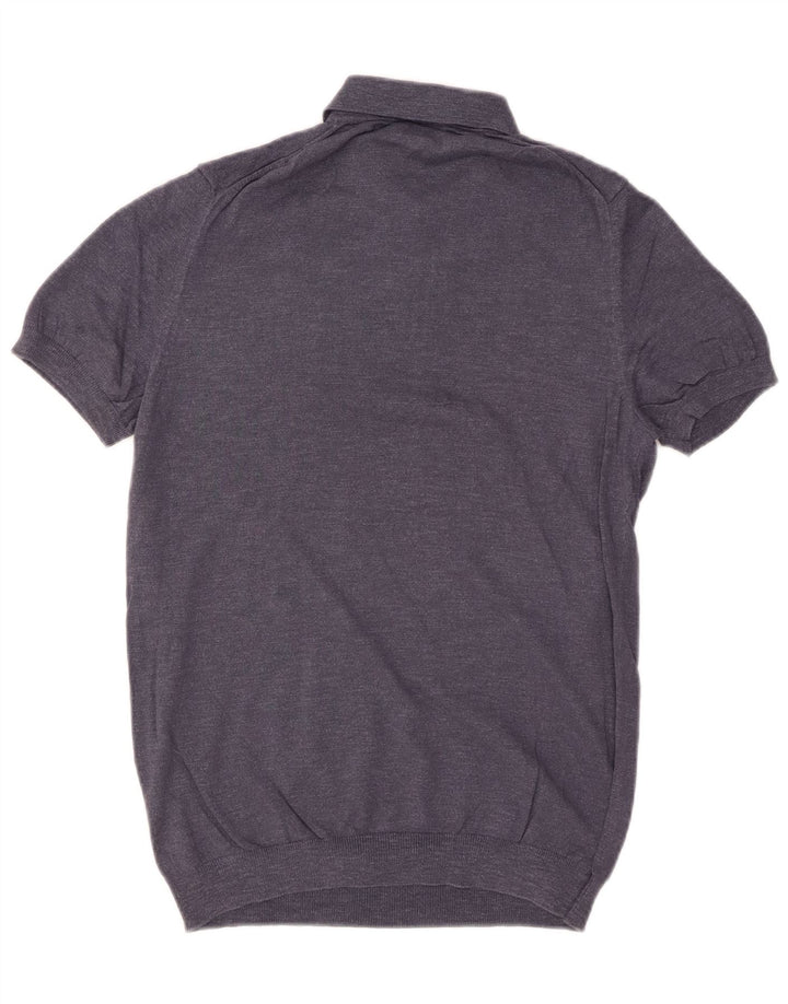 MASSIMO DUTTI Herren-Pullover mit Polokragen, kurzärmelig, Größe S, Marineblau