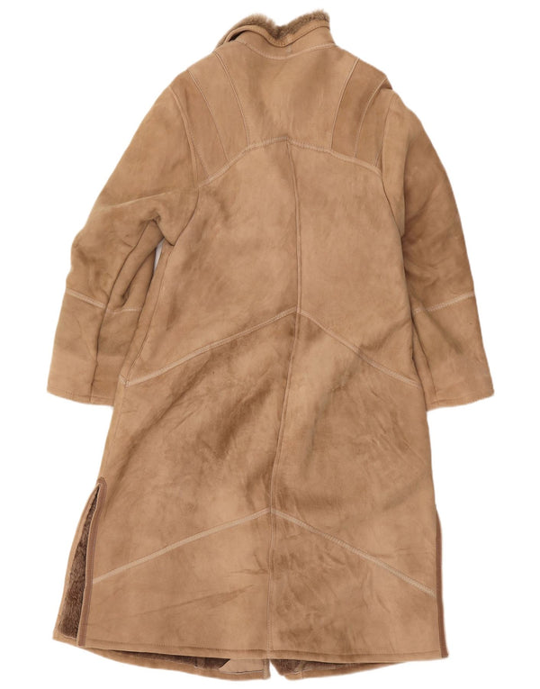 Vintage Damen Lammfellmantel EU 42 Groß Braun