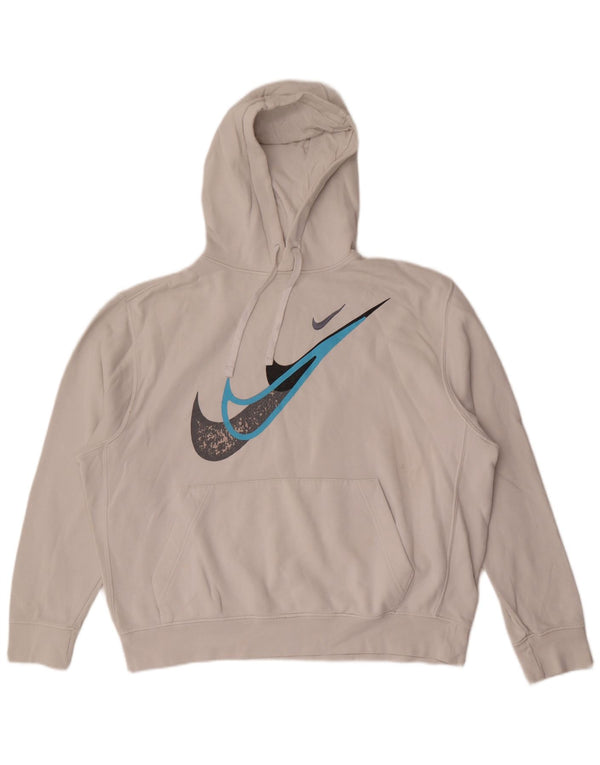 Nike Herren-Kapuzenpullover mit Grafik, groß, aus weißer Baumwolle