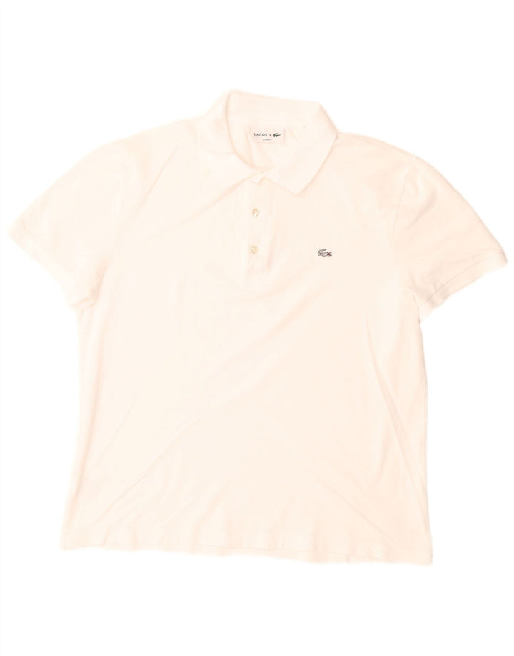 Lacoste Herren-Poloshirt mit schmaler Passform, mittelweiße Baumwolle
