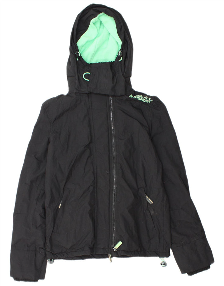 Superdry Damen Graphic Windjacke UK 10 Small Schwarz