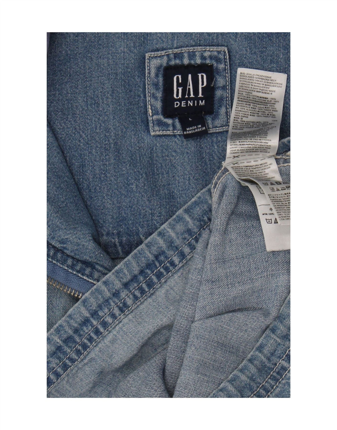 Gap Damen Pullover-Jeansjacke mit Kapuze, UK 16, Größe L, Blau, Baumwolle