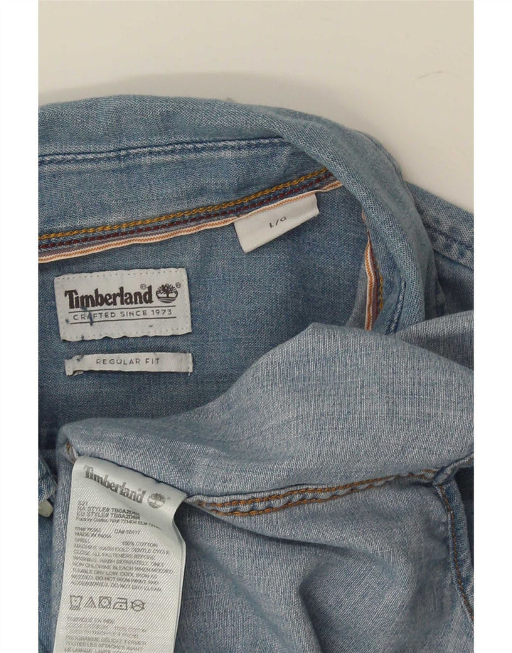 Timberland Herren-Jeanshemd mit normaler Passform, große blaue Baumwolle