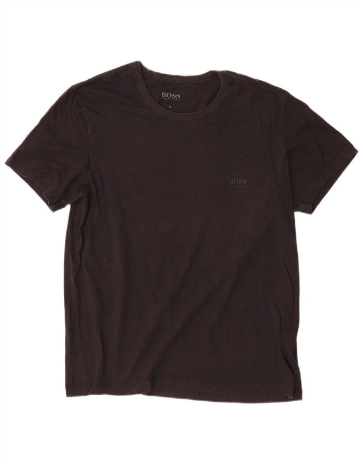 Hugo Boss Herren T-Shirt Top Medium Schwarz Baumwolle