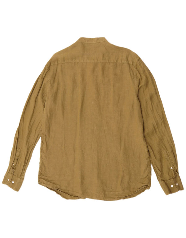Massimo Dutti Herrenhemd XL Khaki Leinen