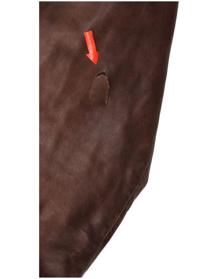 Zen Damen Leder Racer Jacke IT 52 2XL Braunes Leder