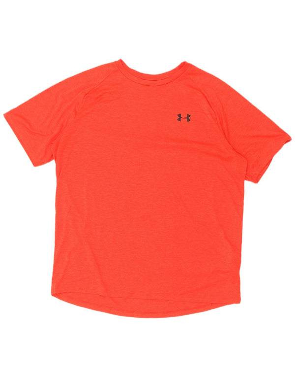 Under Armour Mens Heat Gear T-Shirt Top XL Red Polyester