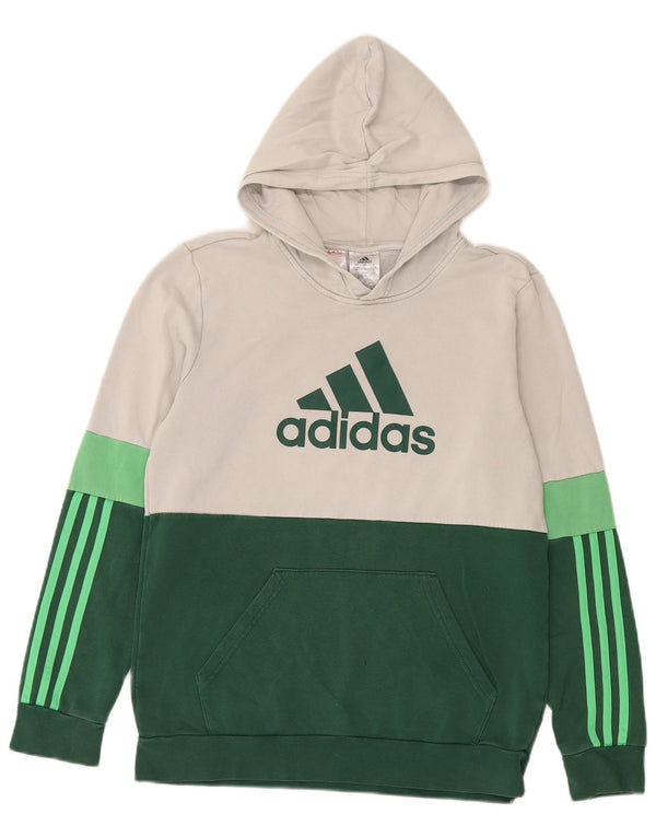 Adidas Jungen Graphic Hoodie Pullover 15–16 Jahre grüne Colourblock-Baumwolle