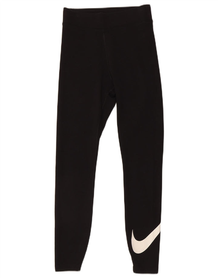 Nike Womens Graphic Leggings UK 8 Small Schwarz Baumwolle