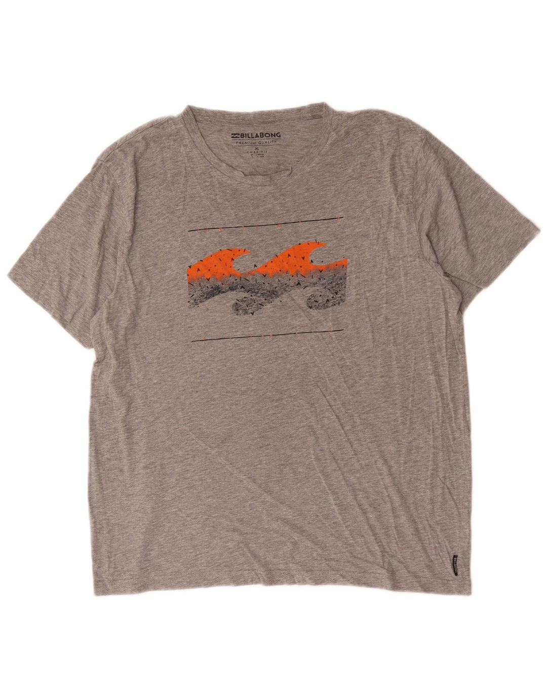 Billabong Herren Core Fit Graphic T-Shirt Top XL Grau Baumwolle