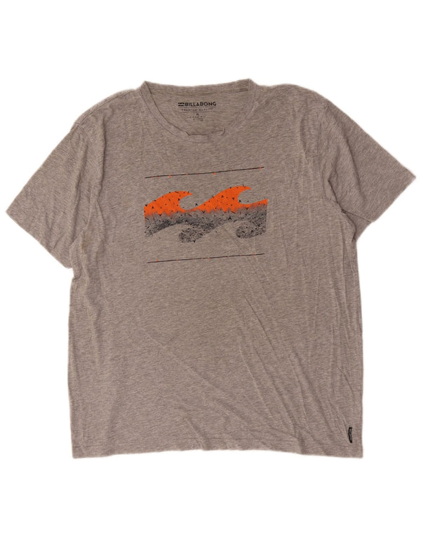 Billabong Herren Core Fit Graphic T-Shirt Top XL Grau Baumwolle