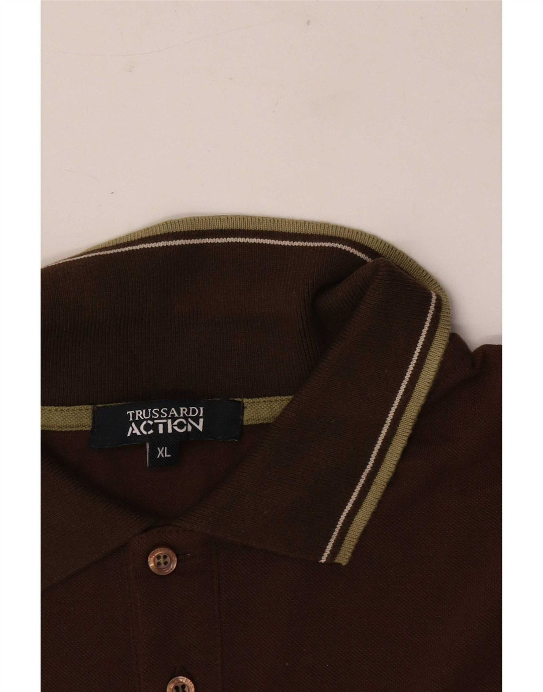 Trussardi Herren Poloshirt XL Braun gestreift