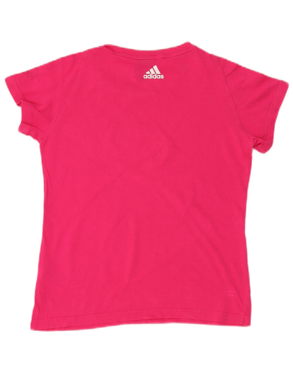 Adidas Damen Grafik T-Shirt Top UK 8/10 Small Rosa Baumwolle