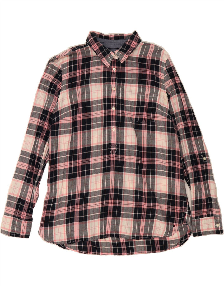 TOMMY HILFIGER Womens Pullover Shirt UK 16 Large Multicoloured Check Vintage Tommy Hilfiger and Second-Hand Tommy Hilfiger from Messina Hembry 