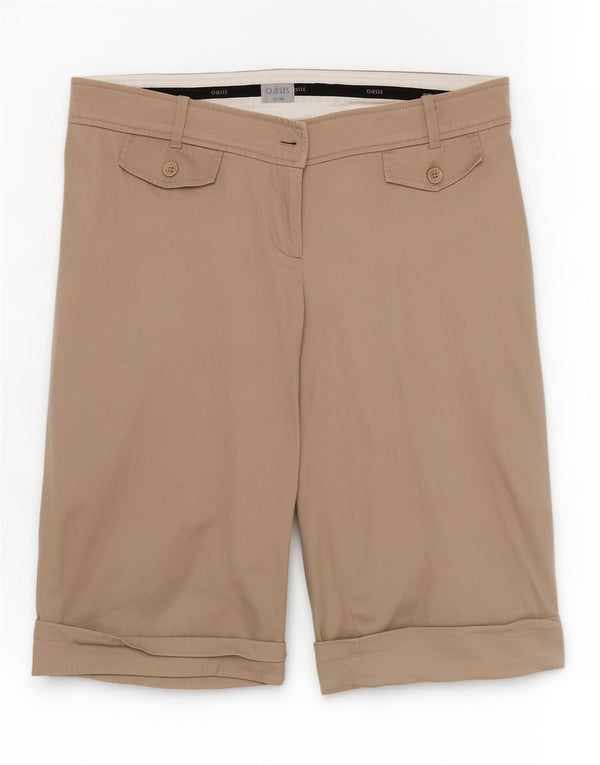 Oasis Damen Freizeitshorts UK 14 Large W34 Beige Baumwolle