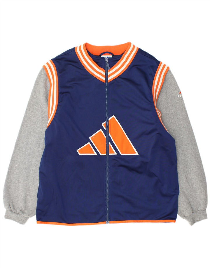 Adidas Herren-Trainingsanzug-Top-Jacke, UK 40/42, mittleres Marineblau, Farbblock