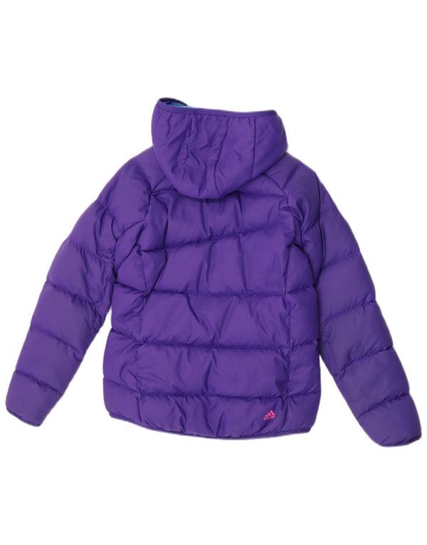 Adidas Mädchen-Kapuzenjacke, gepolstert, 11–12 Jahre, lila Nylon