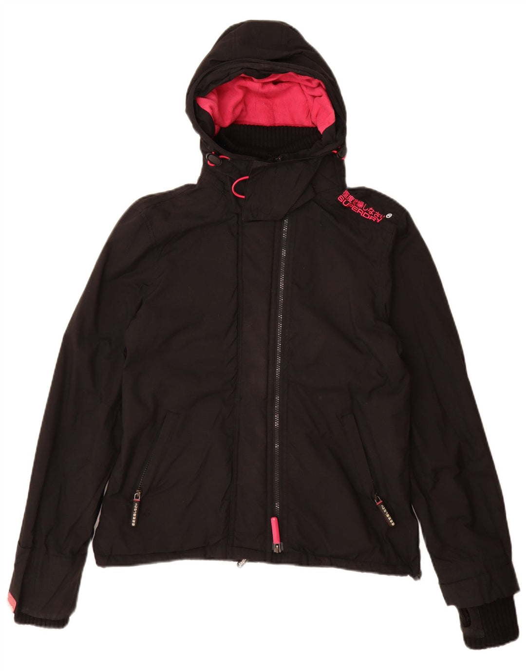 Superdry Damen Windcheater Windjacke UK 14 Mittelschwarzes Nylon