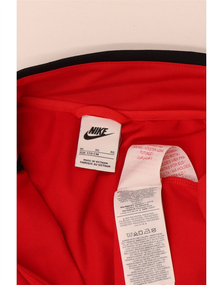 Nike Jungen-Trainingsanzug-Top-Jacke, 13–14 Jahre, XL, rotes Farbblock-Polyester