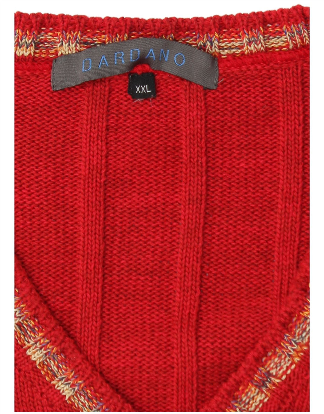 Dardano Herren-Pullover mit V-Ausschnitt, 2XL, rote Wolle