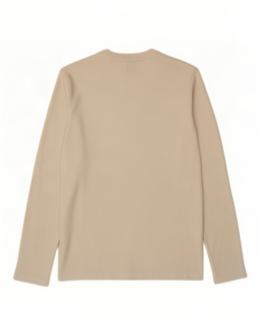 Zara Herren-Top, langärmelig, klein, weiße Baumwolle