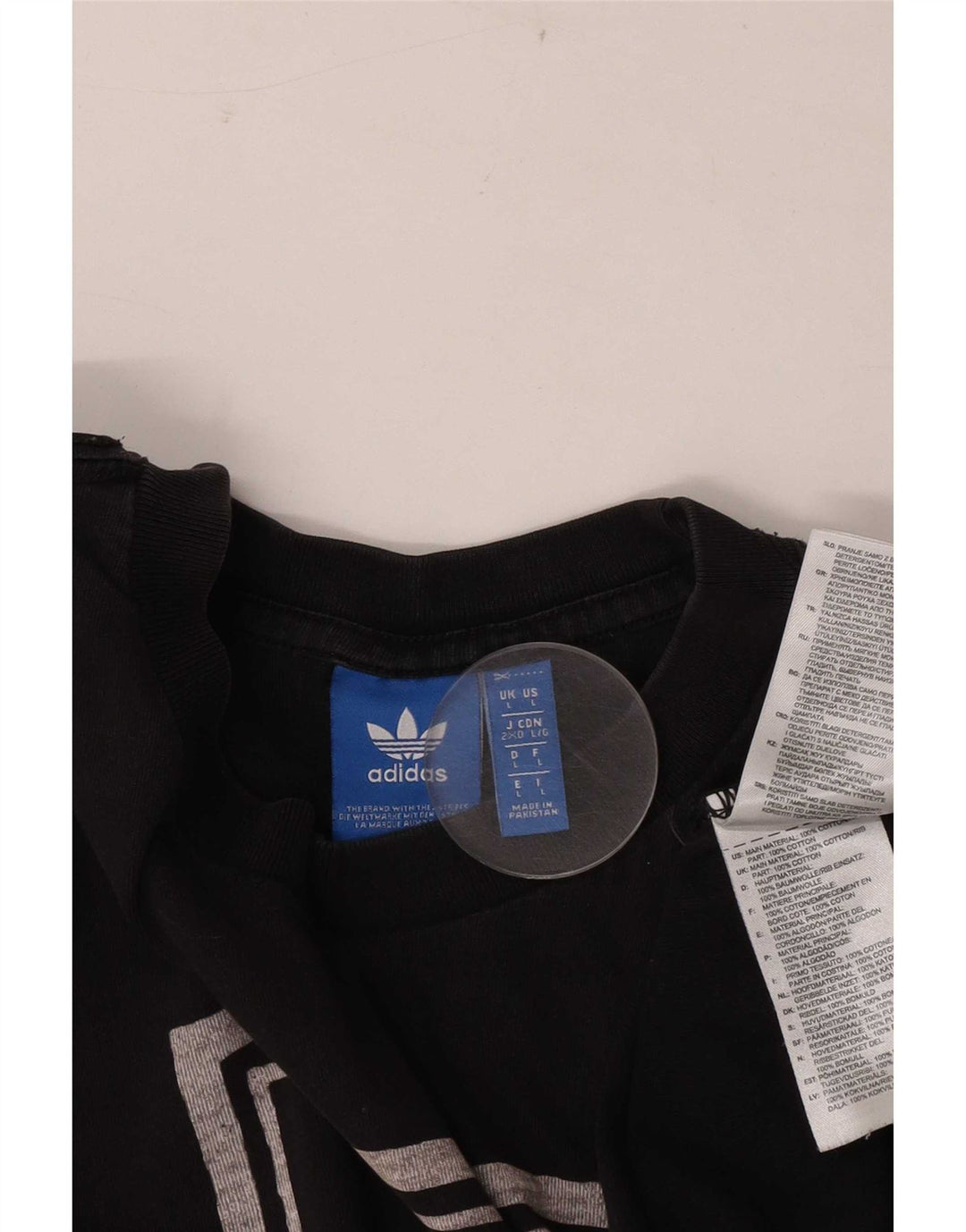 Adidas Herren Grafik T-Shirt Top Large Schwarz Baumwolle