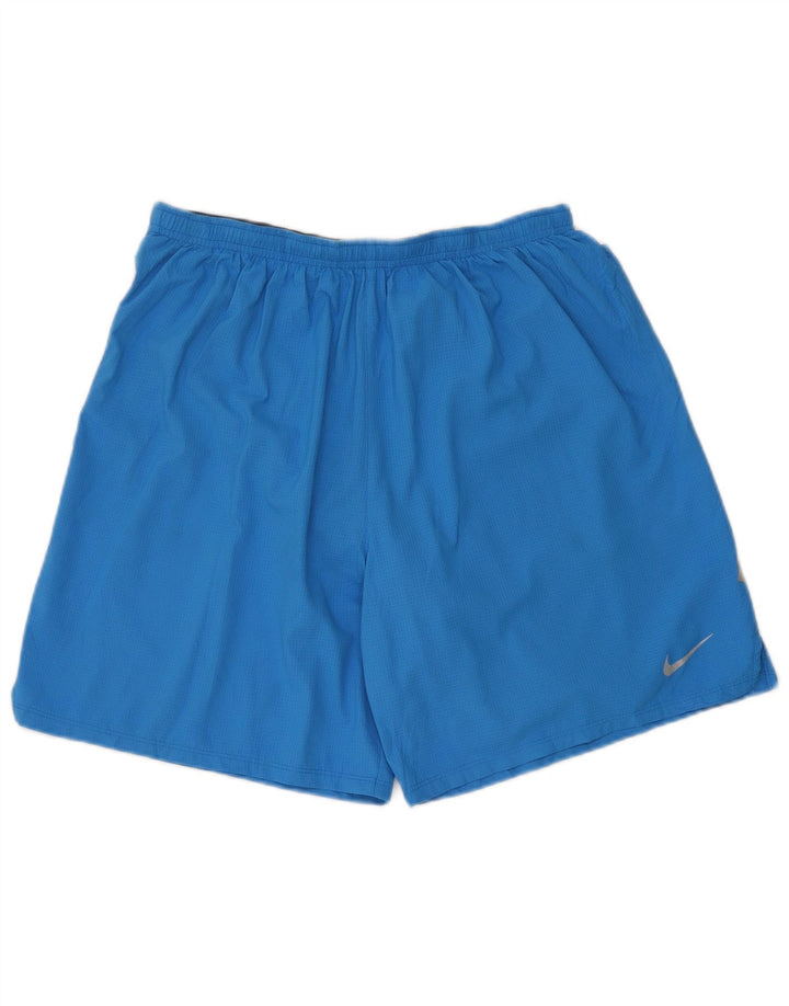 Nike Herren Dri Fit Sportshorts, Größe L, Blau, Polyester