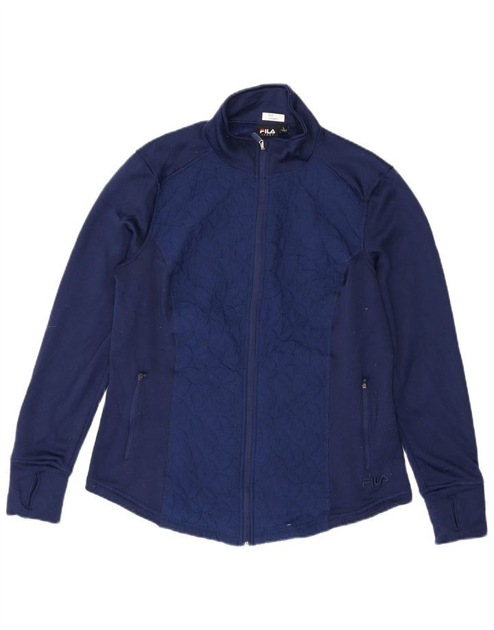 FILA Damen-Trainingsanzug-Oberteiljacke UK 16 Large Marineblau Polyester