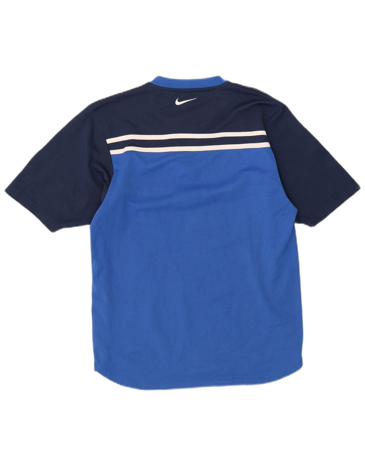 Nike Herren T-Shirt Top Small Blaues Colourblock-Polyester