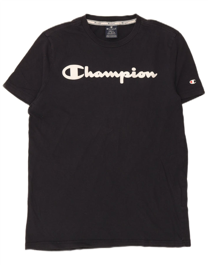 CHAMPION Herren-T-Shirt mit Grafik, Größe S, marineblau, Baumwolle