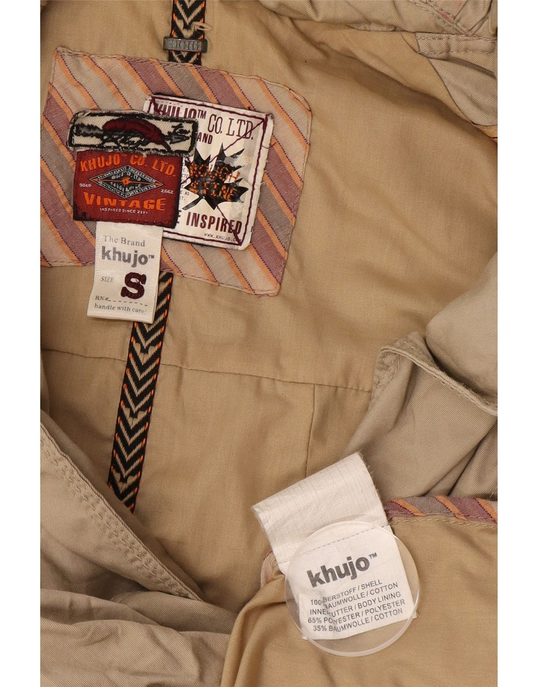 KHUJO Damen Trenchcoat UK 10 Small Beige Baumwolle