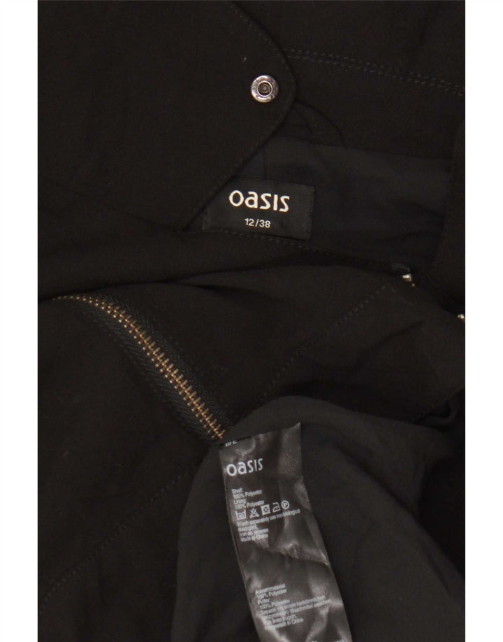 Oasis Damen Crop Bikerjacke UK 12 Mittelschwarzes Polyester