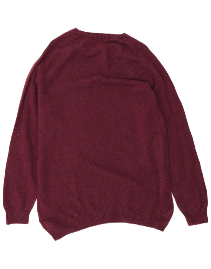 Marks & Spencer Herren Blauer Harbor-Pullover mit Rundhalsausschnitt, Größe L, Burgunderrot