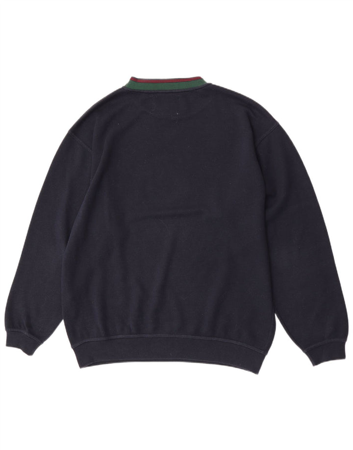 Vintage Herren-Sweatshirt mit Grafik, reguläre Passform, große marineblaue Baumwolle